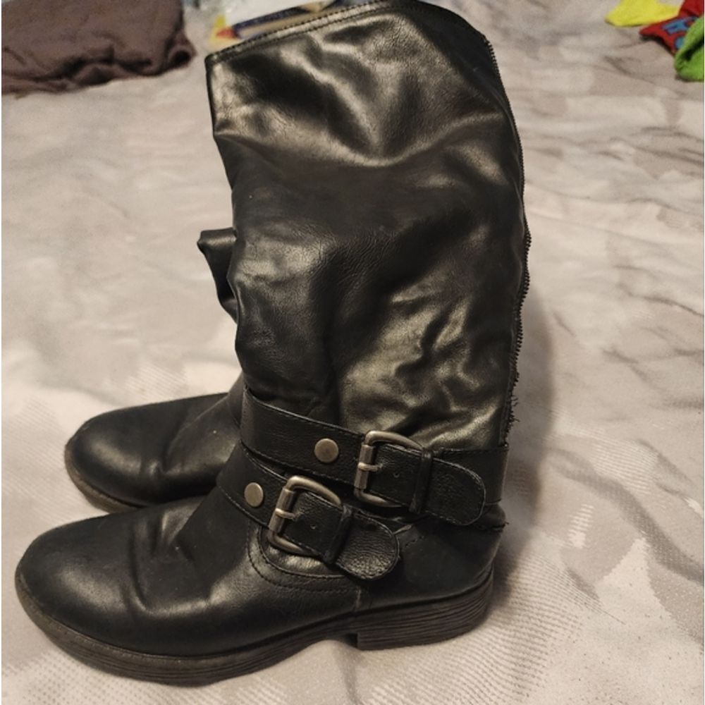 Black Riding Boots, Zip Back. Pink & Pepper Contra Boots. 7M
